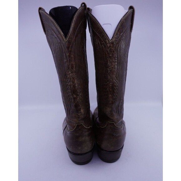 Tony Lama Vintage Gold Label Cowboy Boots Mens 10.5D #6367 Brown Distressed Work - Picture 4 of 9